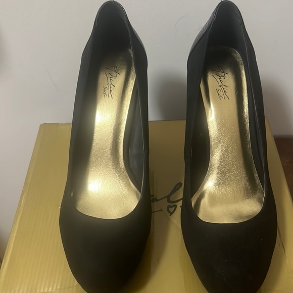 Thalia Black Suede Platform Wedge Shoe, NWT, Size11 - Picture 1 of 6